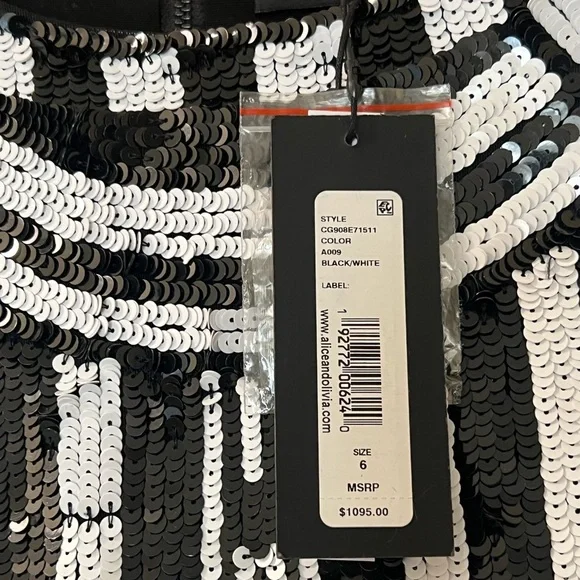 Alice Olivia Dress Jae‎ Sequin Sheath Sz 6 - Picture 11 of 16